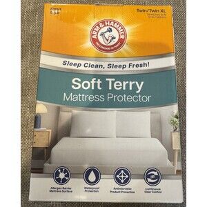 Arm & Hammer Twin/Twin XL Soft Terry Mattress Protector New